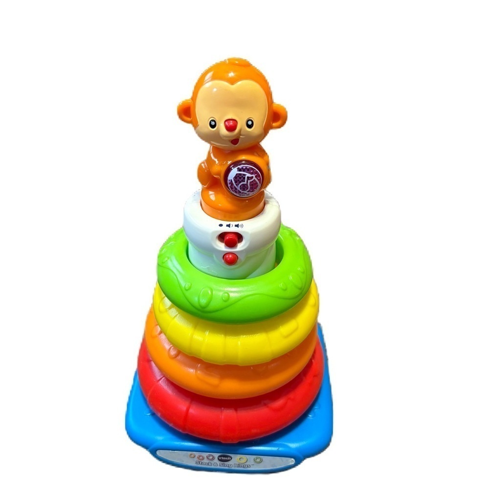 VTech Stack and Sing Rings Colorful Stacking Ring Toy with Monkey Topper